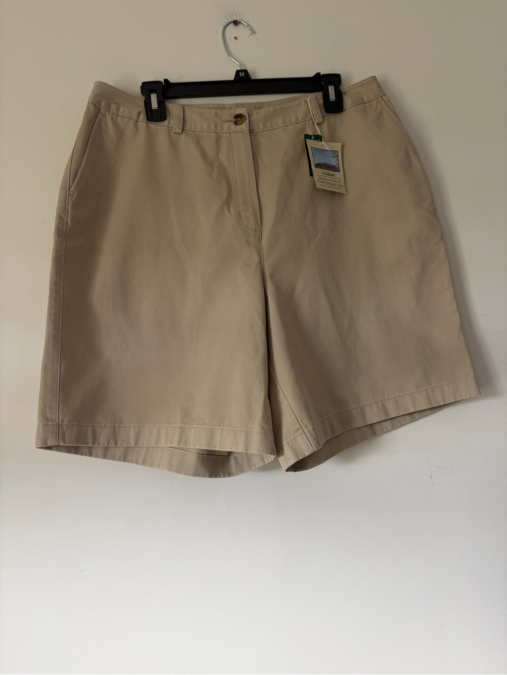 NEW LL Bean khaki shorts size 16 hiking granola earthy